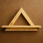 Triangle Wall Shelves – Pinewood with Keyholders