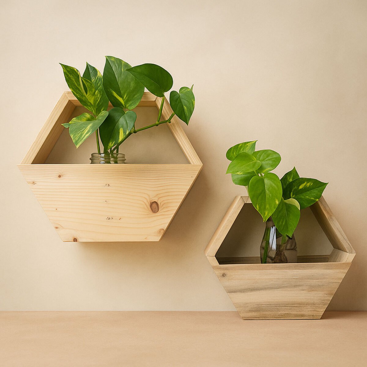 Hexagon wooden basket and gifting box or Plant Stand - Image 1