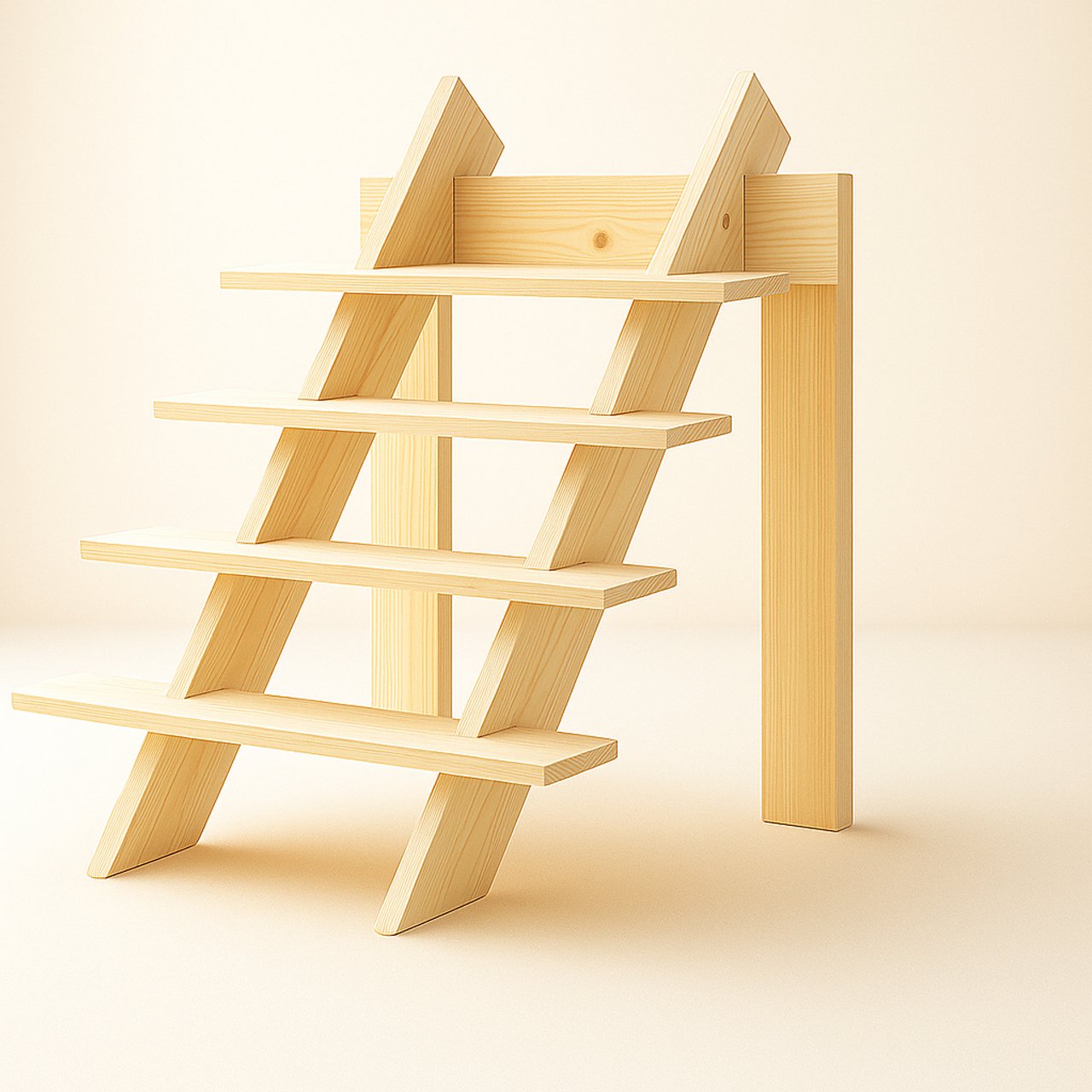 01-14-1.jpg Custom Wooden Staircase Display – 4-Tier Organizer for Events & Showcases - Image 1