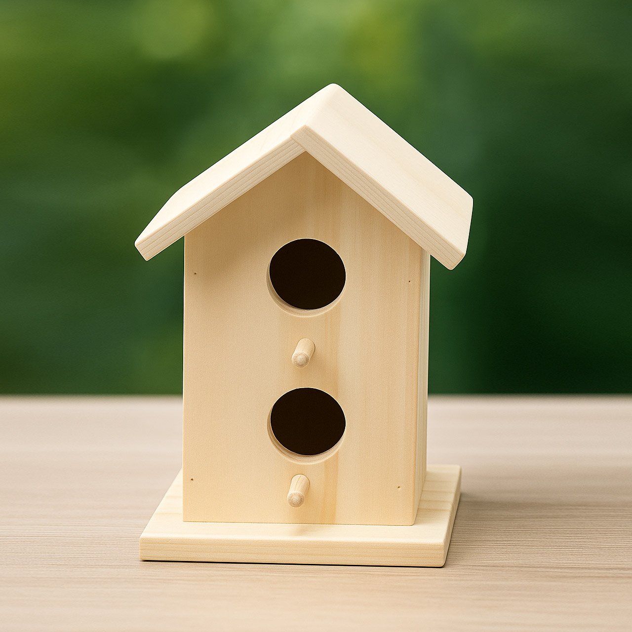 01-2-6.jpg Natural Wooden Bird House – Ideal for Balcony, Garden & Outdoor Décor - Image 2