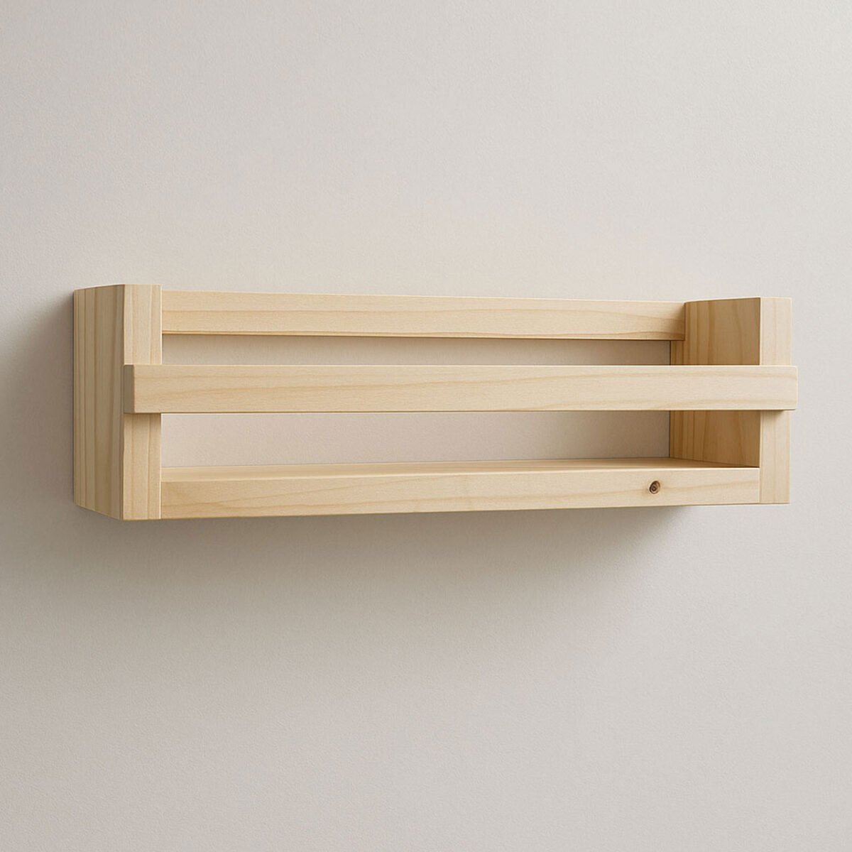 Wall Bookshelves | Pinewood Floating Bookshelf | Nursery Shelves | Floating Book Shelves for Wall | Set of 2 Pinewood Wall Storage Shelves - Image 1