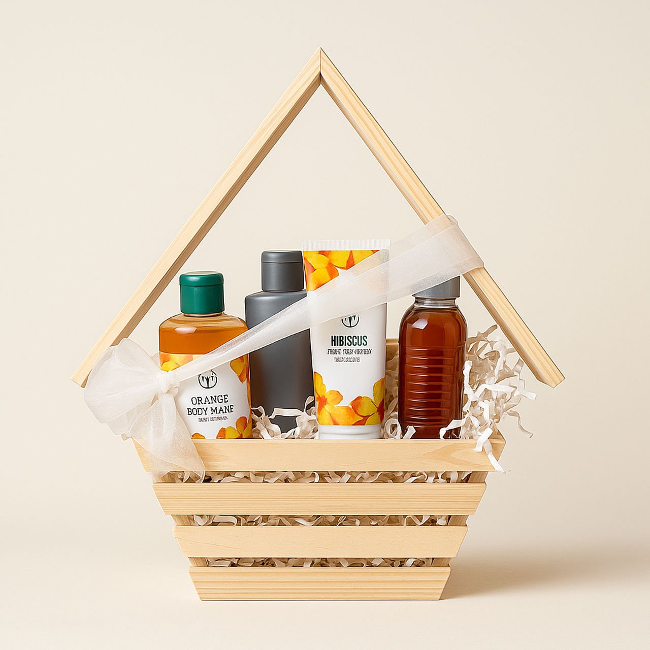 01-4-1.jpg Hut Hamper – Decorative Gifting Basket – Pine Wood - Image 1