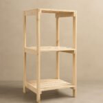 3-Tier Wooden Storage Shelf – Solid Pine Square Rack for Plants, Books & More