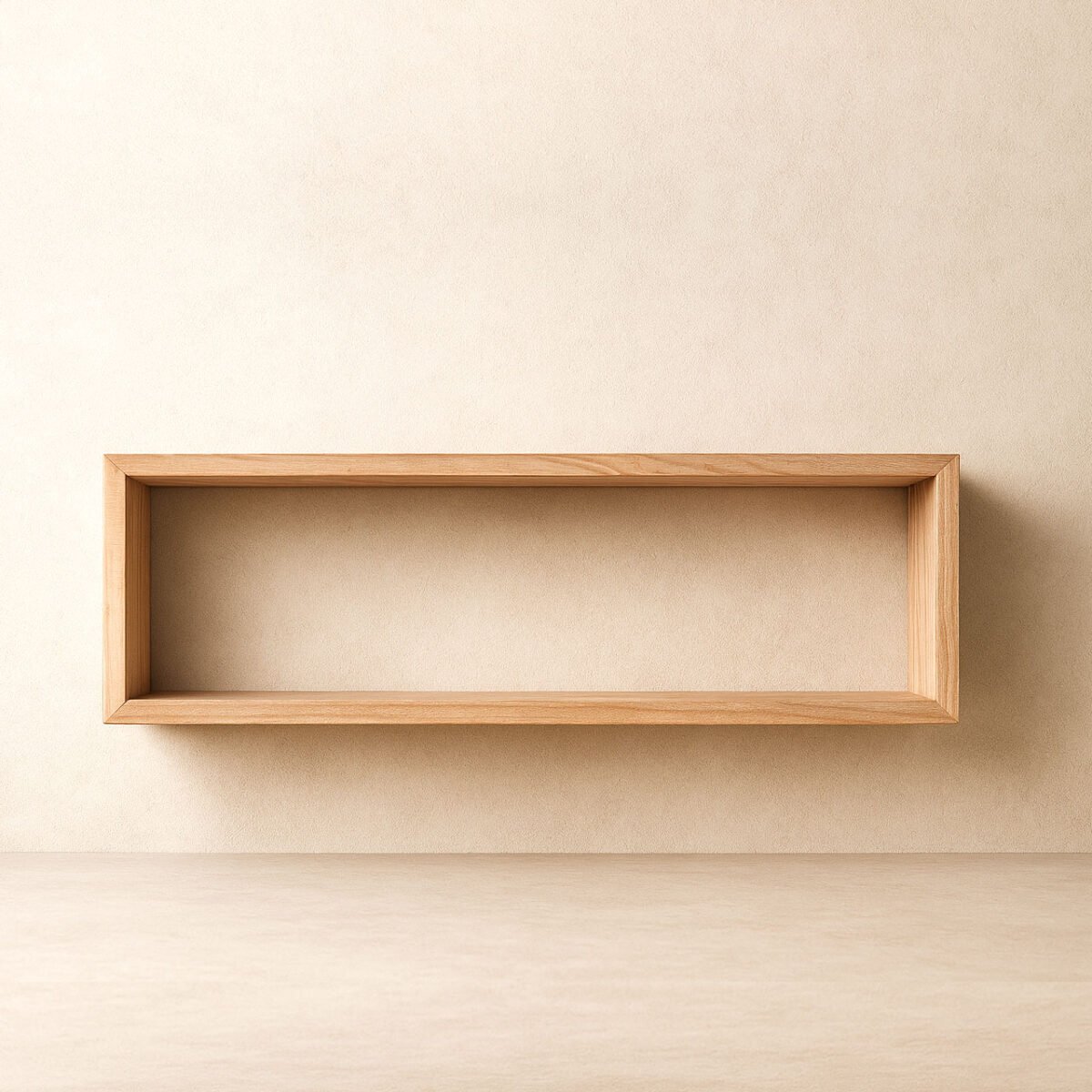 Rectangular Solid Wood Wall Shelf | Modern Floating Shelf for Home & Office Décor - Image 1