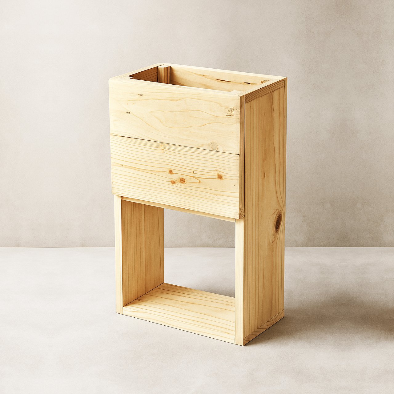 01-8-2.jpg Rustic Wooden Planter with Stand | Eco-Friendly Flower Pot for Home & Balcony - Image 1