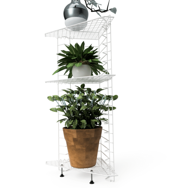White Tektona 3 tier Corner stand