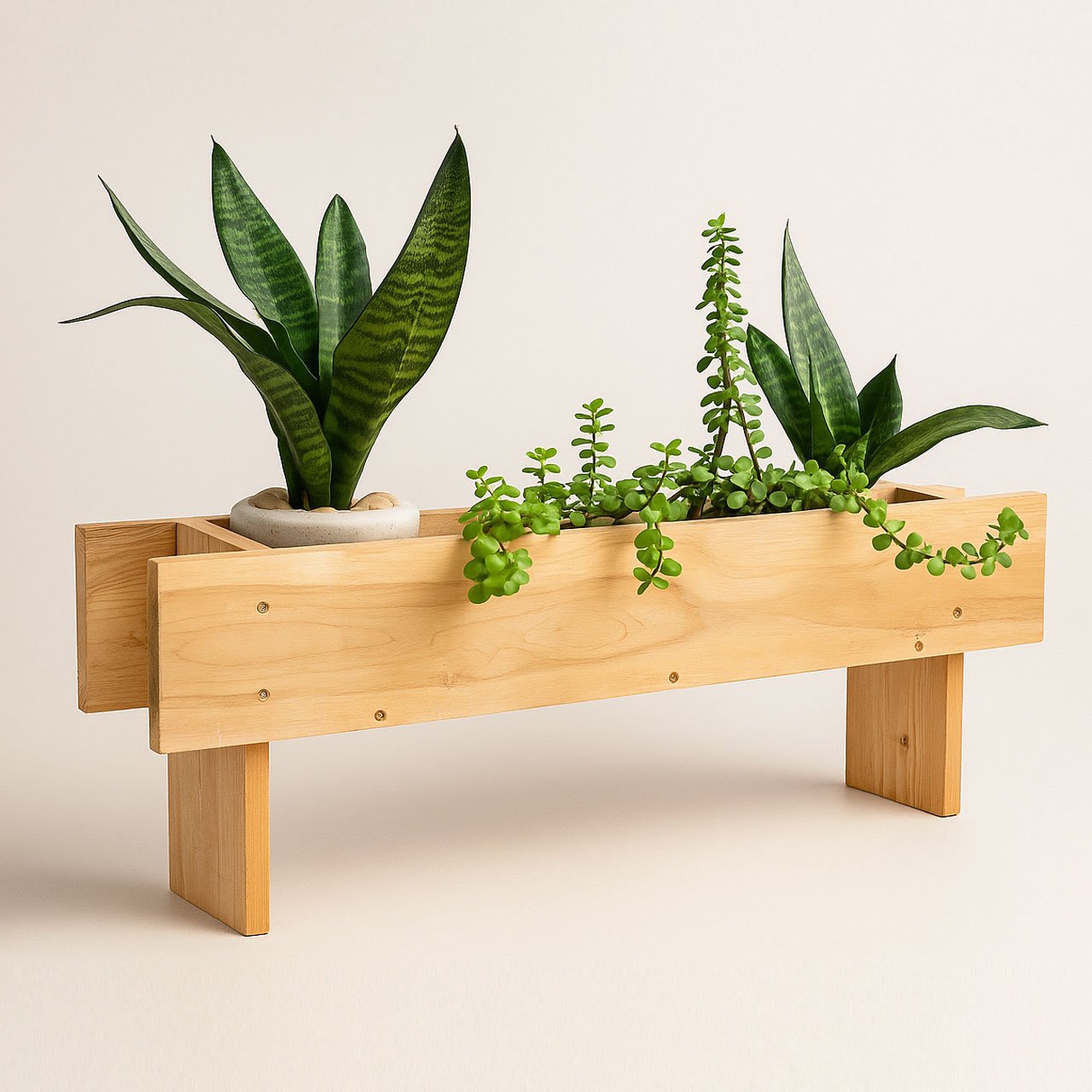 02-1-2.jpg Heavy-Duty Wooden Deck Planter – Perfect for Balcony & Garden - Image 1