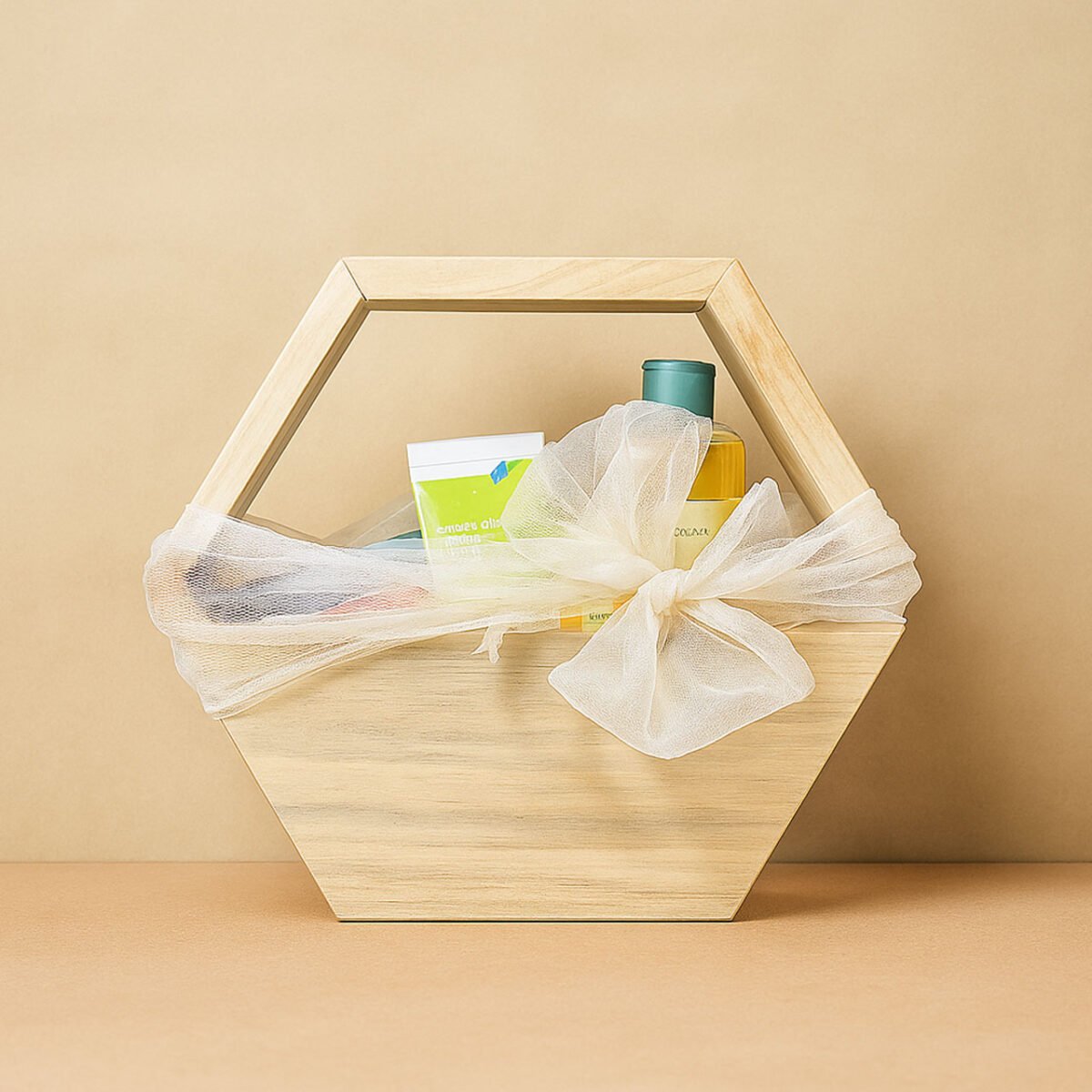 Hexagon wooden basket and gifting box or Plant Stand - Image 2