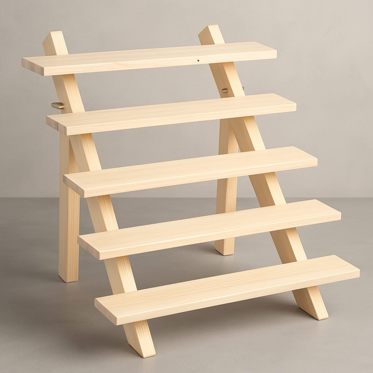 Compact Foldable 5-Tier Stand – Wooden Product Display for Small Businesses - Image 2