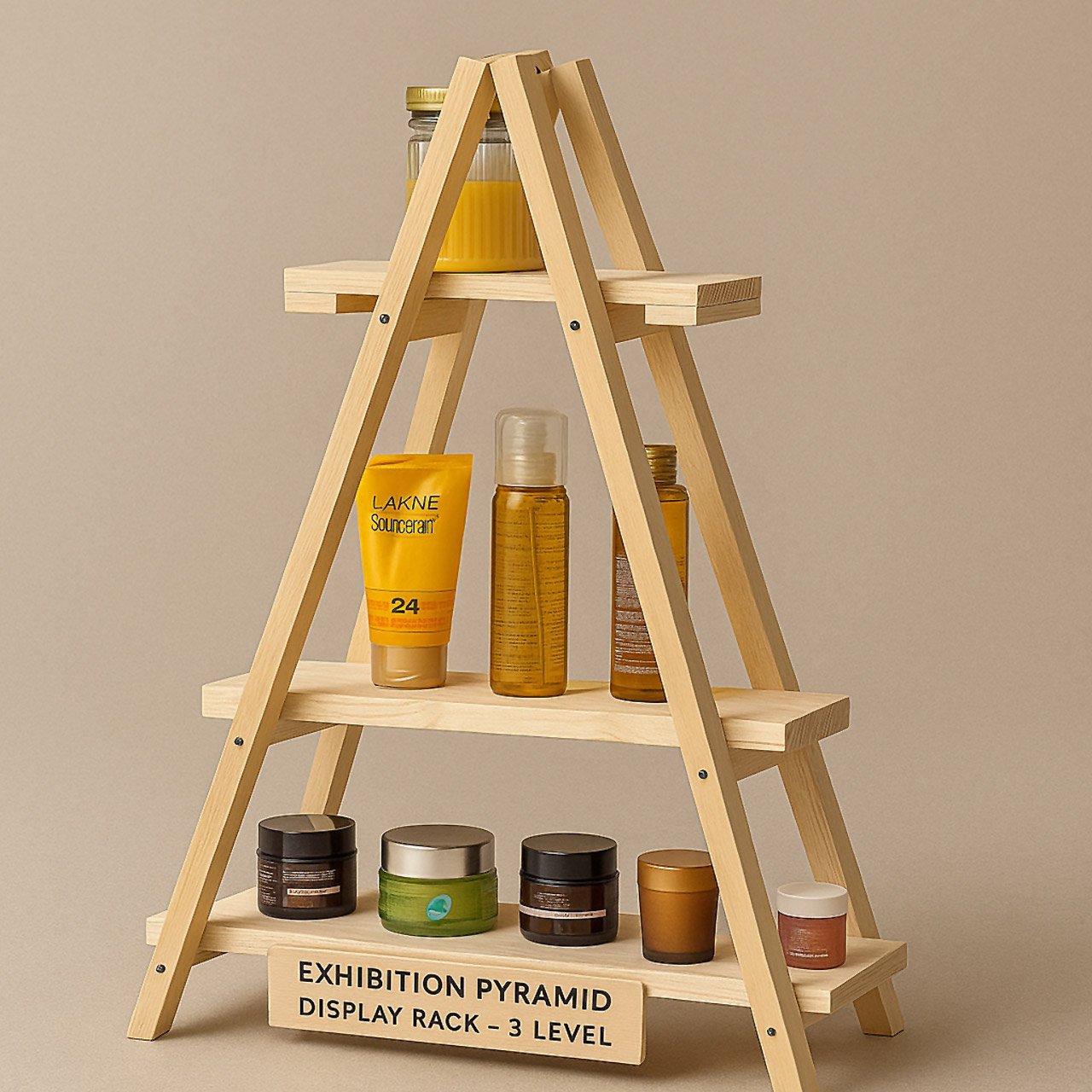 02-19.jpg Exhibition Pyramid Display Rack – 3 Level - Image 2