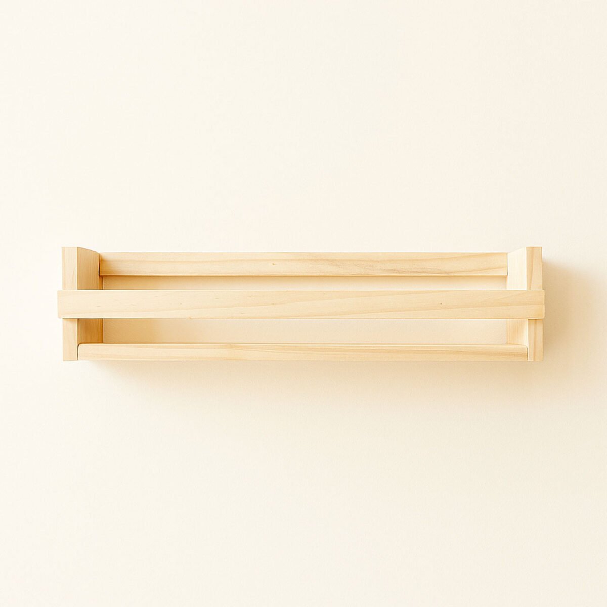Wall Bookshelves | Pinewood Floating Bookshelf | Nursery Shelves | Floating Book Shelves for Wall | Set of 2 Pinewood Wall Storage Shelves - Image 2