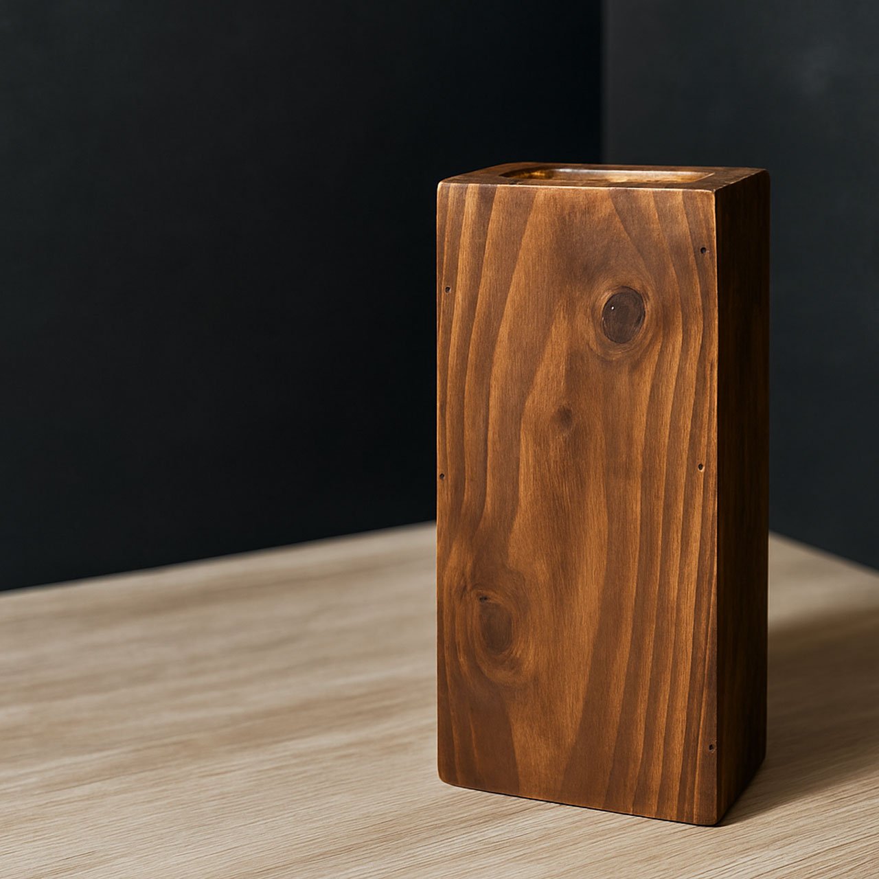 02-5-2.jpg Rustic Pinewood Small Vase | Handcrafted Wooden Flower Holder for Home & Office Décor - Image 3