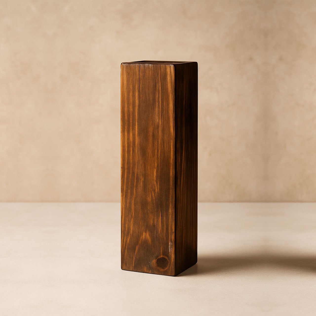 02-6-2.jpg Rustic Pinewood Long Vase | Handcrafted Wooden Flower Holder for Home & Office Décor - Image 1