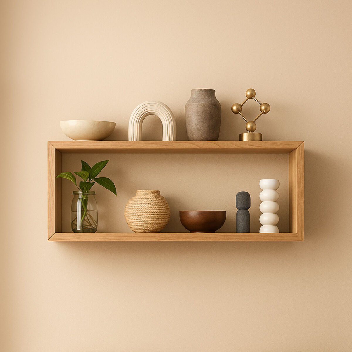 Rectangular Solid Wood Wall Shelf | Modern Floating Shelf for Home & Office Décor - Image 2