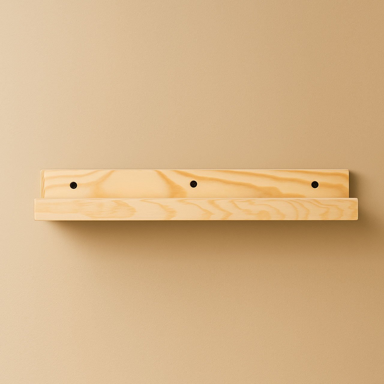 02-9.jpg Set of 2 Floating Wooden Wall Shelves – Decorative Hanging Shelves for Photo Frames, Books & Home Décor | Wall Mounted Shelves for Living Room & Bedroom - Image 2