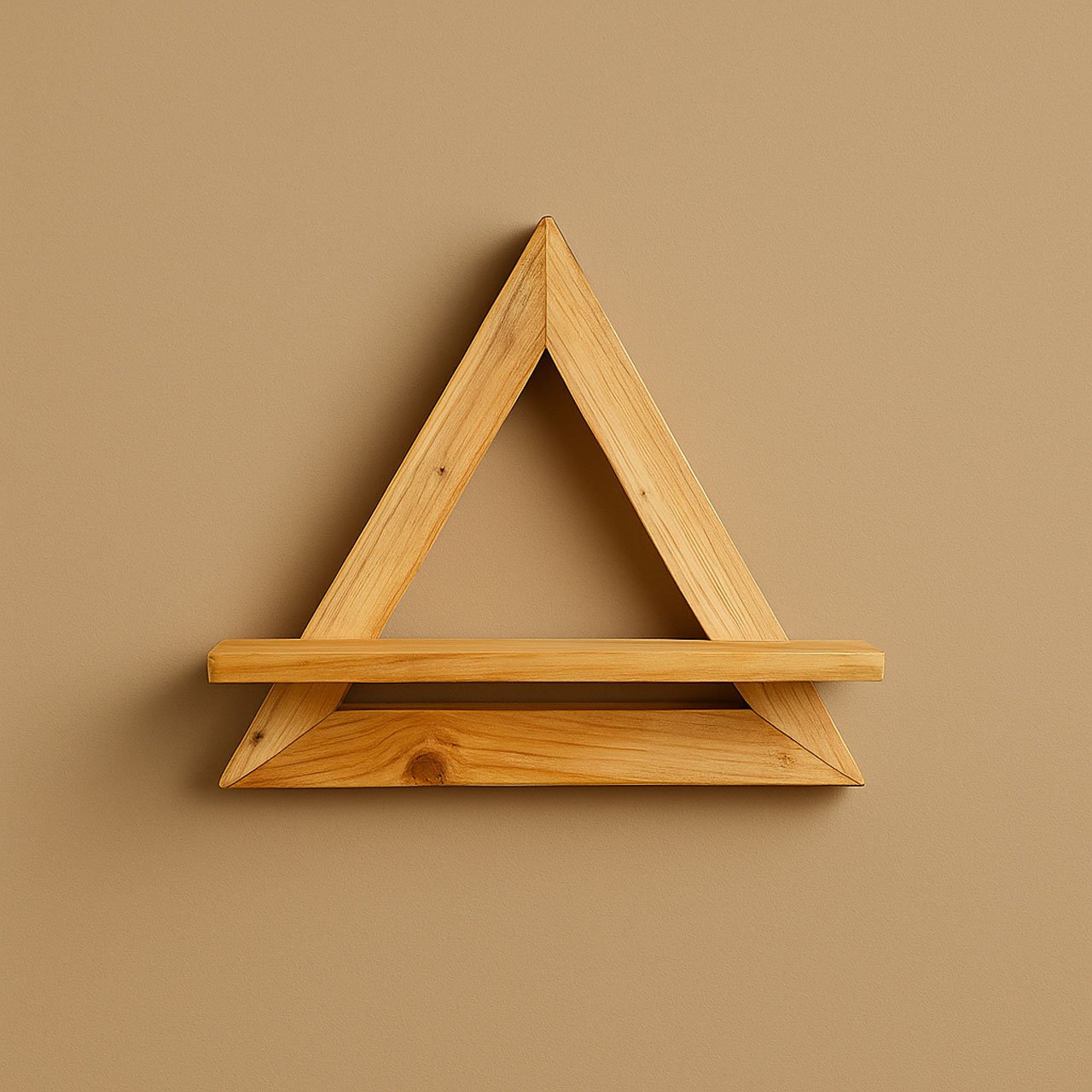 03-1-1.jpg Triangle Wall Shelves – Pinewood with Keyholders - Image 3