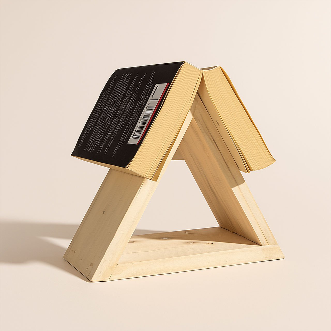 03-1-2.jpg Triangle Book Page Holder | Triangle Bookmark | Wooden Reading Rest | Triangle Book Stand | Book Accessories | Book Holder for Reading | Reading Valet | Book Lovers Gifts | Pine Wood Book Minder - Image 3
