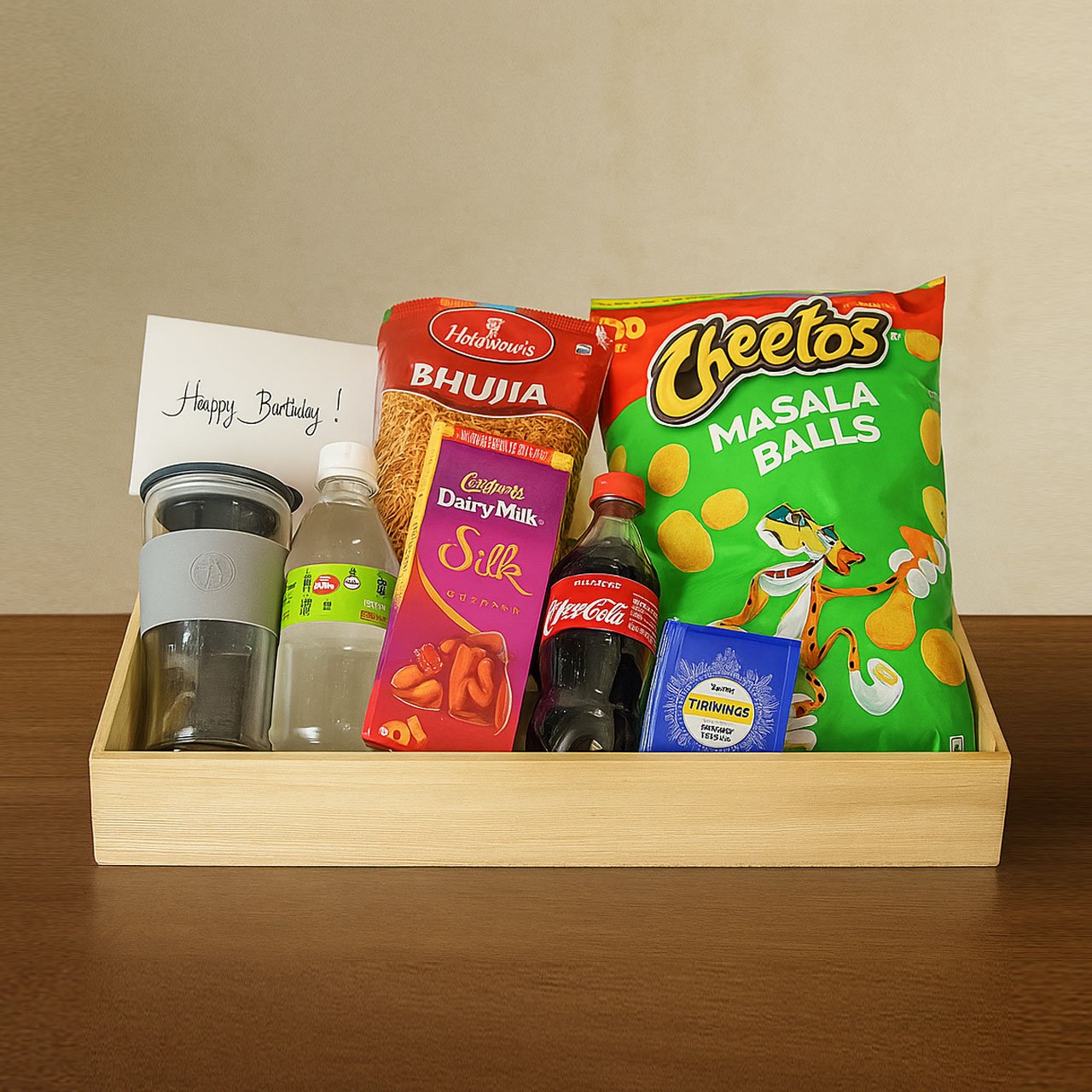 03-11.jpg Wooden Gift Basket – Handmade Rectangular Hamper Tray with MDF Base for Festive & Wedding Gifting - Image 3