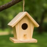 Natural Wooden Bird House – Ideal for Balcony, Garden & Outdoor Décor