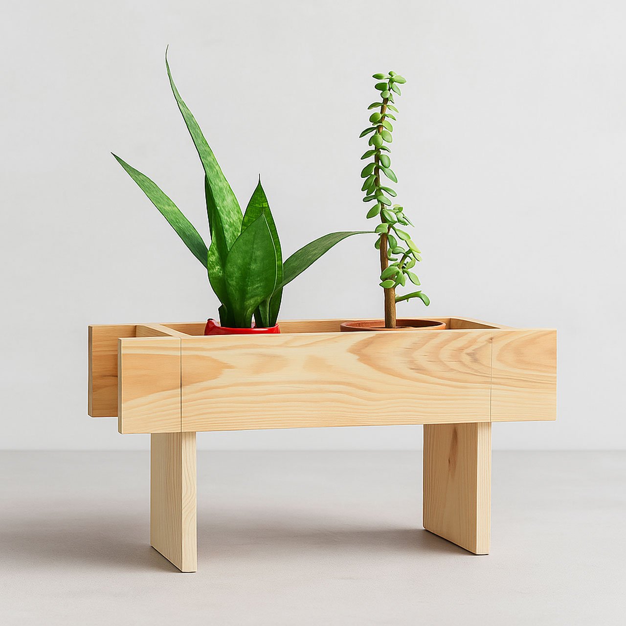 03-3-2.jpg Small Wooden Decking Planter – Handmade by Rennover | D8cm x W45.5cm x H25.5cm - Image 3