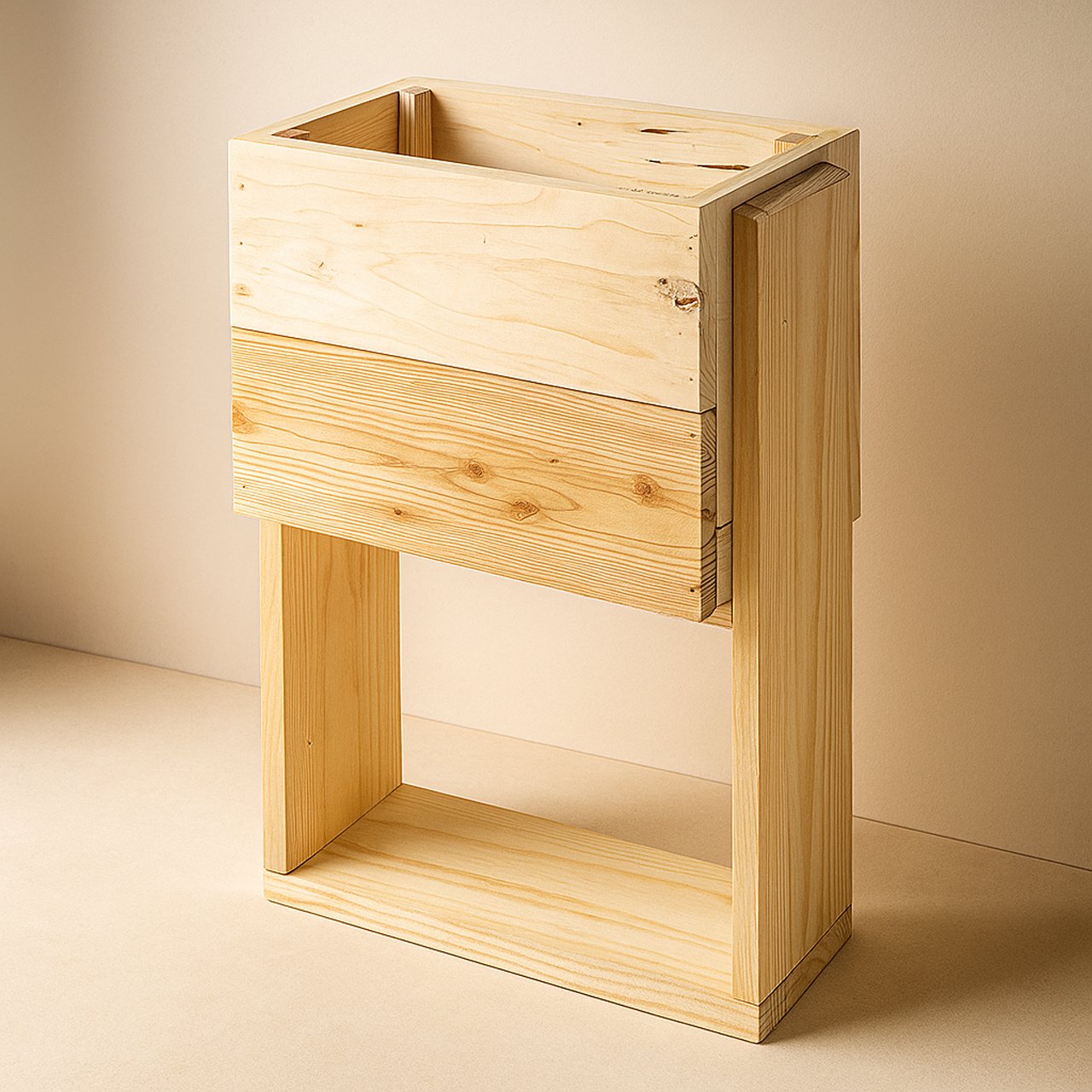 03-7-2.jpg Rustic Wooden Planter with Stand | Eco-Friendly Flower Pot for Home & Balcony - Image 3