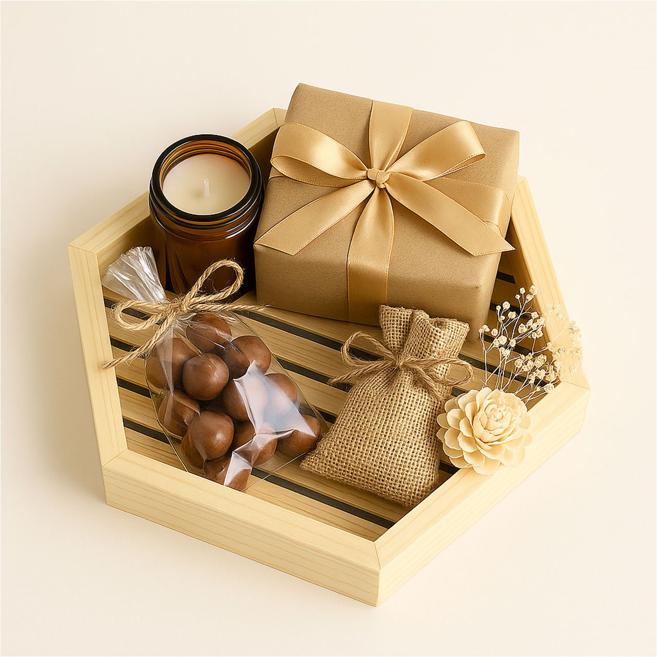 03-7.jpg Hexagonal Basket Without Handle | Small & Large Wooden Fruit & Vegetable Basket - Image 3