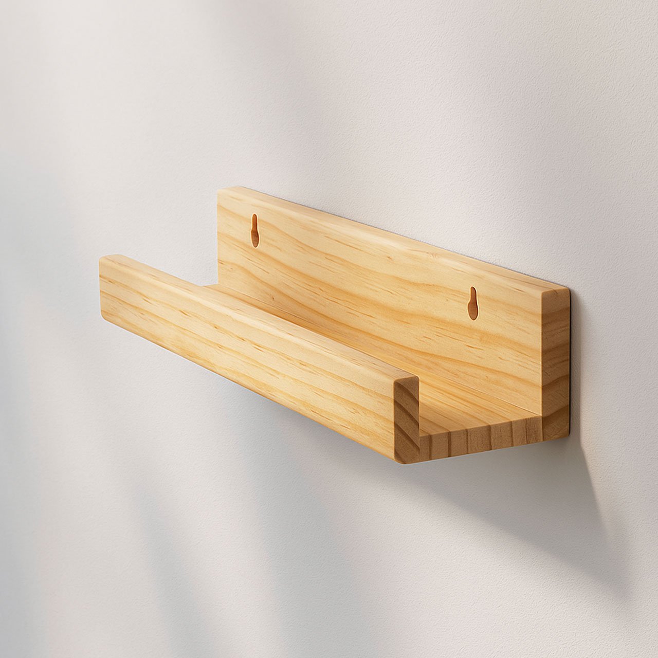 03-9.jpg Set of 2 Floating Wooden Wall Shelves – Decorative Hanging Shelves for Photo Frames, Books & Home Décor | Wall Mounted Shelves for Living Room & Bedroom - Image 3