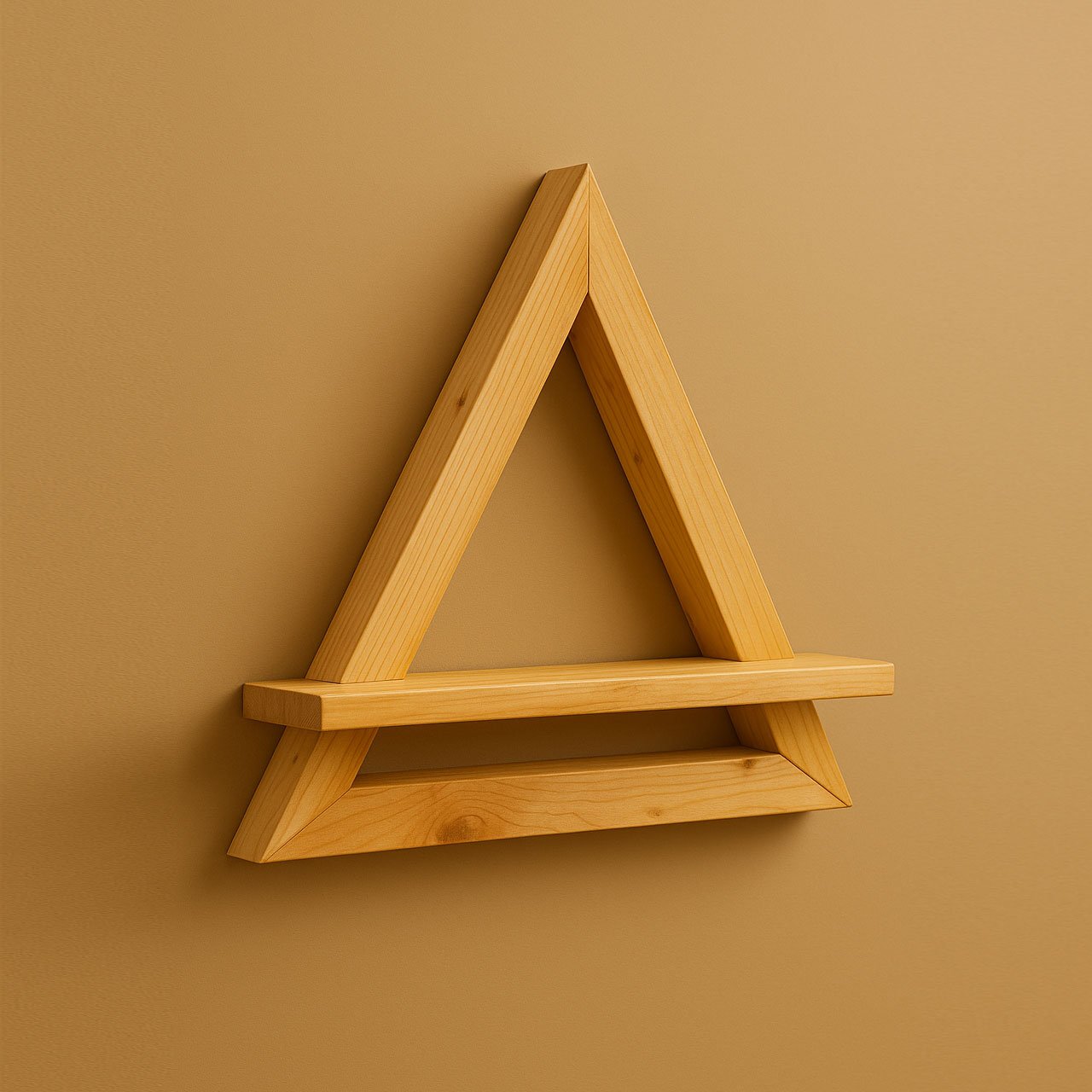 04-1-1.jpg Triangle Wall Shelves – Pinewood with Keyholders - Image 4