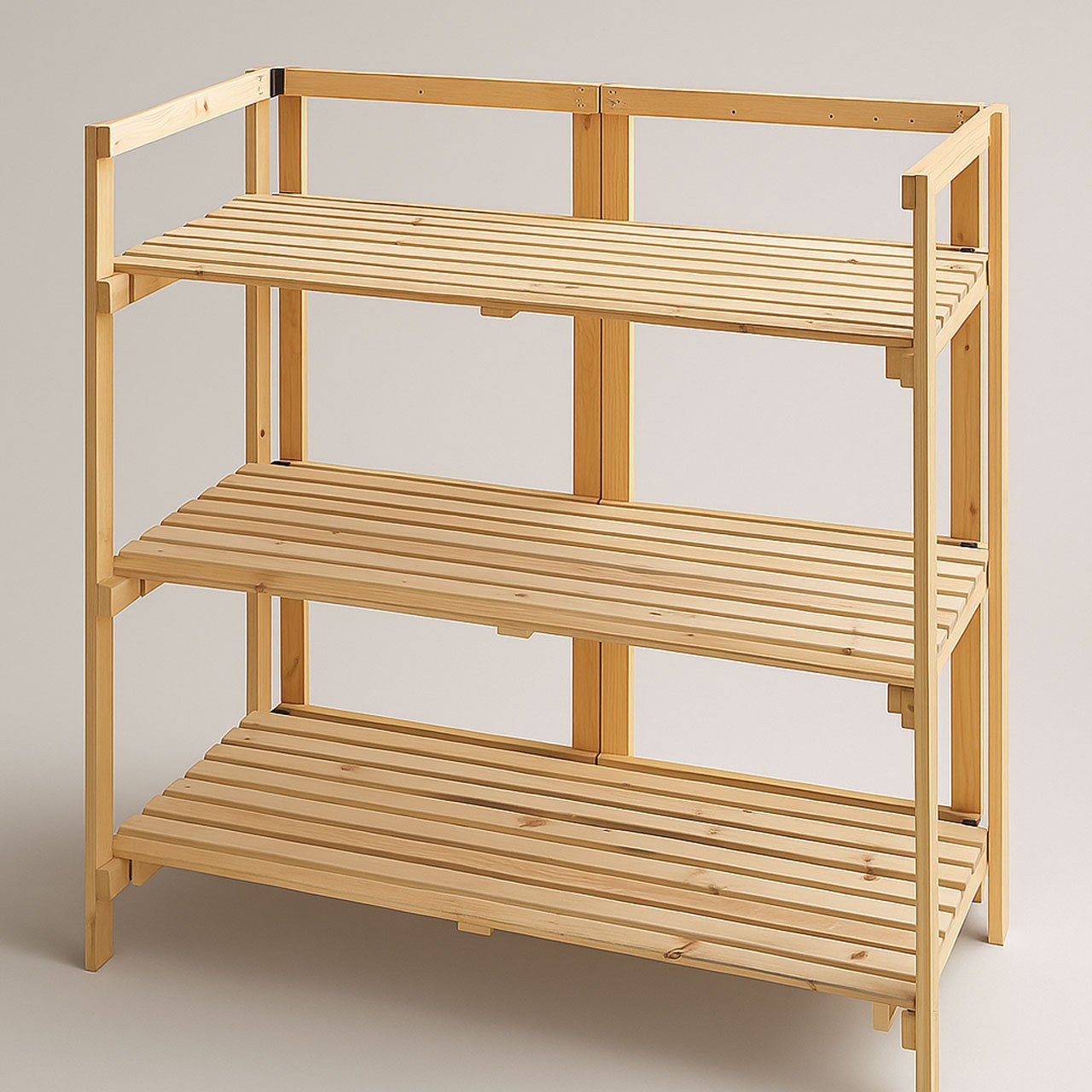 04-10-1.jpg Mega Flip Foldable Wooden Display Shelf – 3-Tier Portable Rack for Craft Fairs & Exhibitions - Image 4
