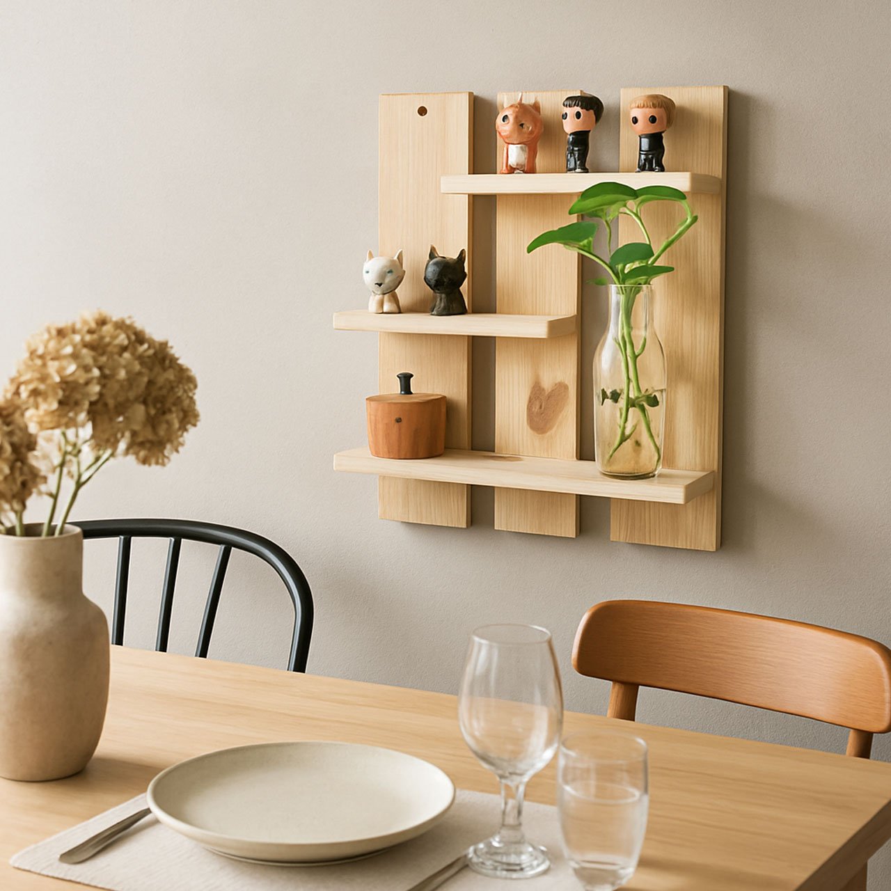 04-2-1.jpg Wall Shelf Planter Stand |  Wooden Decor Indoor for Living Room Bedroom Bathroom Kitchen Office Decoration - Image 4