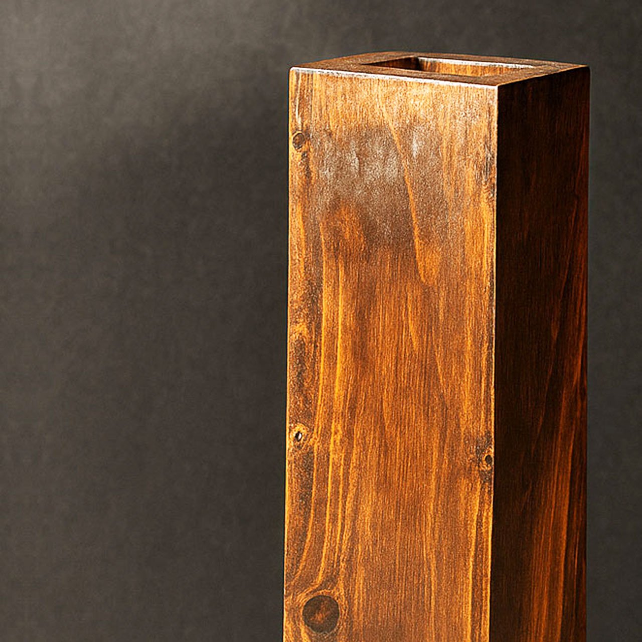 04-5-2.jpg Rustic Pinewood Long Vase | Handcrafted Wooden Flower Holder for Home & Office Décor - Image 4