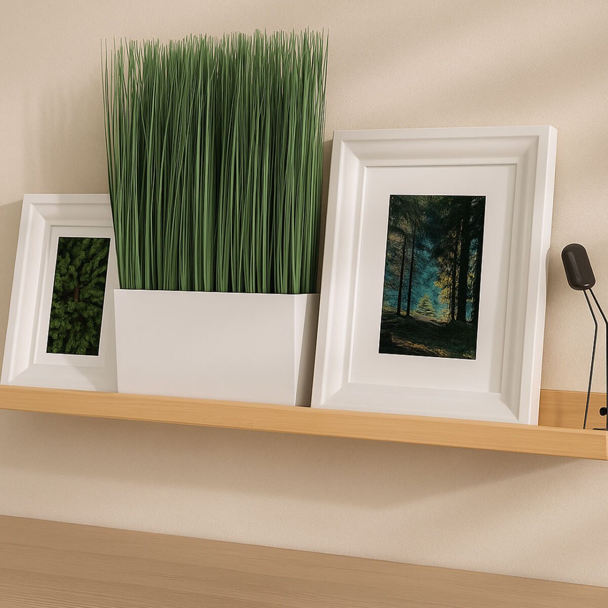 Set of 2 Floating Wooden Wall Shelves – Decorative Hanging Shelves for Photo Frames, Books & Home Décor | Wall Mounted Shelves for Living Room & Bedroom - Image 4