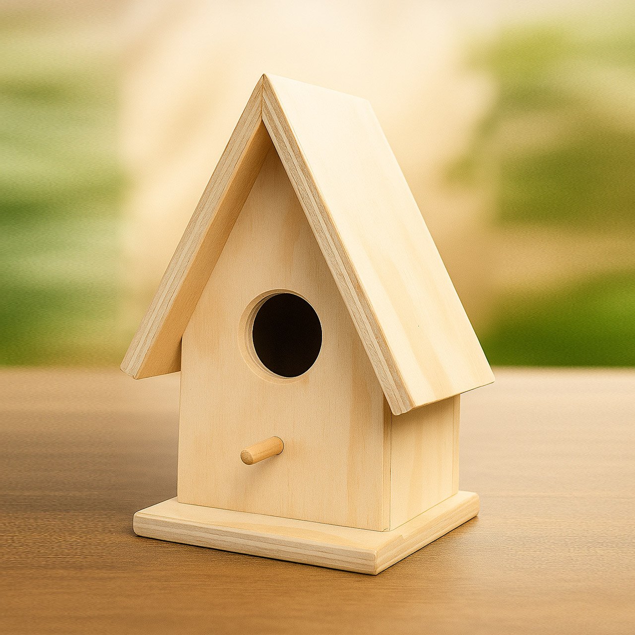 05-3.jpg Natural Wooden Bird House – Ideal for Balcony, Garden & Outdoor Décor - Image 4