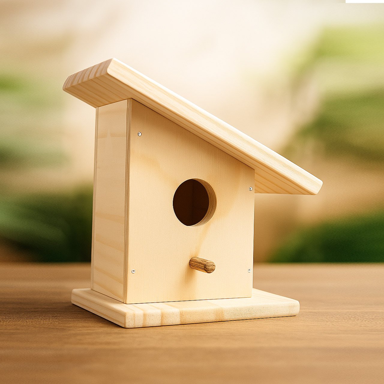06-1.jpg Natural Wooden Bird House – Ideal for Balcony, Garden & Outdoor Décor - Image 5