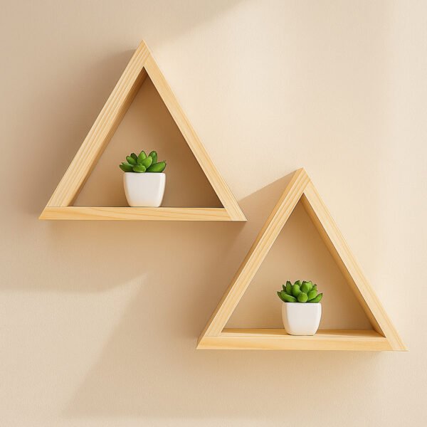 Triangular Wall Shelf | Pinewood | Rennover | WoodWork | Pack of 2