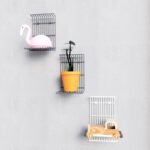 Red and White Dunlin small wall shelves (3 pieces)