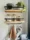 KRAYOG Wooden Wall Shelf Combo – “Serrano & Orense” Floating Shelves with Towel Bar, Pine Finish