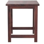 KRAYOG Sheesham Wood Sitting Stool – 18” Square Wooden Table, Natural Brown Finish