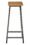 KRAYOG Wooden Bar Chair with Metal Legs – Rustic Brown High Stool for Kitchen & Living Room - Image 3