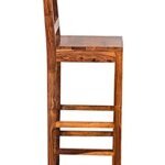 KRAYOG Solid Sheesham Wood Bar Stool – 106 cm Tall Wooden Chair, Brown Finish