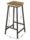KRAYOG Wooden Bar Chair with Metal Legs – Rustic Brown High Stool for Kitchen & Living Room - Image 4