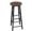 KRAYOG Wooden Bar Stool with Metal Legs – 71 cm Tall Counter Chair for Kitchen & Bar, Black Frame, Dark Beech Finish