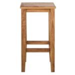 KRAYOG Acacia Wood Bar Stool – 24” Tall Kitchen & Home Chair, Natural Brown Teak Finish