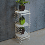 White Shorea tall plant stand with 3 tiers