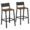 KRAYOG Set of 2 Industrial Bar Stools with Backrest – Rustic Brown & Black