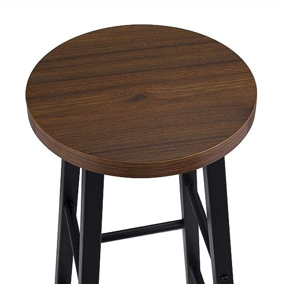 Version 1.0.0 KRAYOG Wooden Bar Stool with Metal Legs – 71 cm Tall Counter Chair for Kitchen & Bar, Black Frame, Dark Beech Finish - Image 4