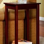 KRAYOG Sheesham Wood Side Table with Lower Shelf – Walnut Finish, Tall Multipurpose Table for Living Room & Home Décor