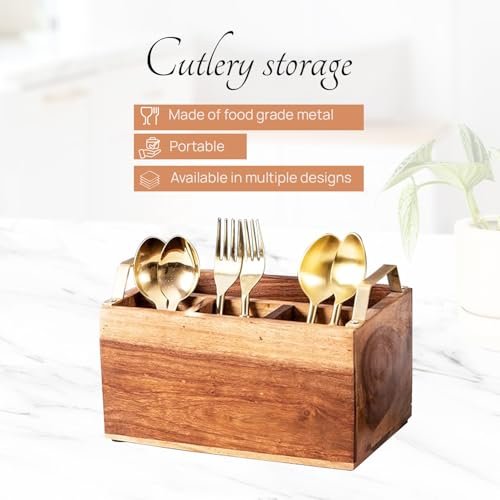 41P3eMhgr0L KRAYOG Wooden Spoon Stand & Napkin Holder – 10” Kitchen Counter Organizer, Brown - Image 5