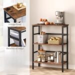 KRAYOG 3-Tier Rustic Bookshelf – Wooden Storage Rack with Metal Frame, 81 cm