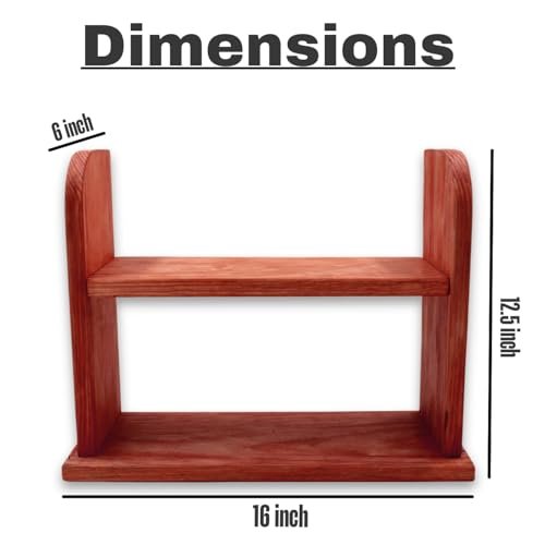 41YISKLgAwL KRAYOG 2-Tier Engineered Wood Spice Rack – Kitchen Counter Organizer, Brown - Image 4